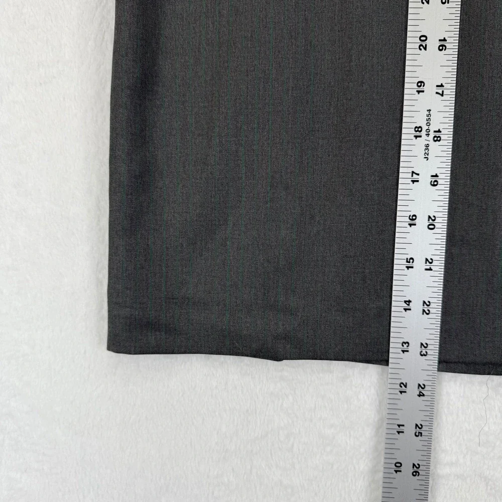 Theory Womens Gray Green Pinstripe‎ Wool Blend Pencil Skirt Career Size 4